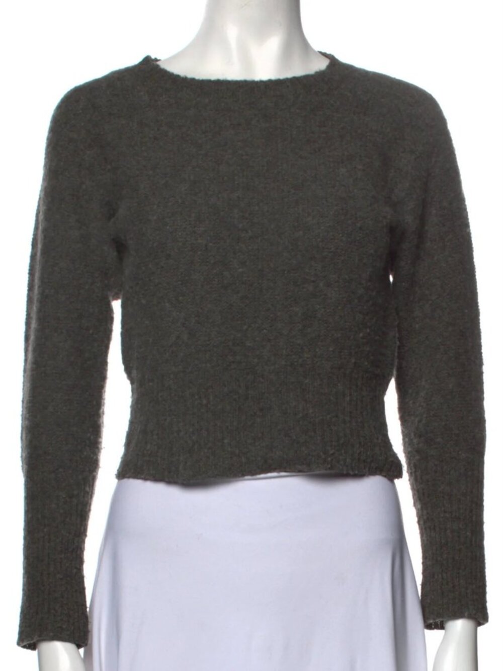 CHRISTOPHE LEMAIRE DARK GREY CROPPED WOOL SWEATER SMALL XS